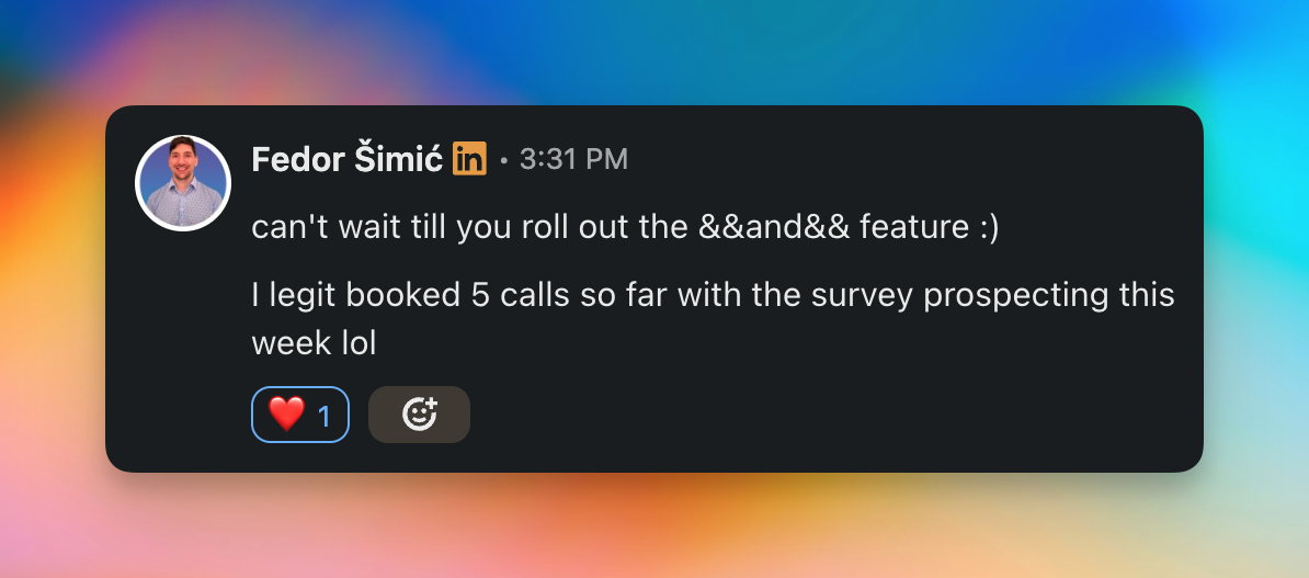 Booked 5 meetings on day 1 by reaching out to high-intent leads using SnitchFeed's social listening