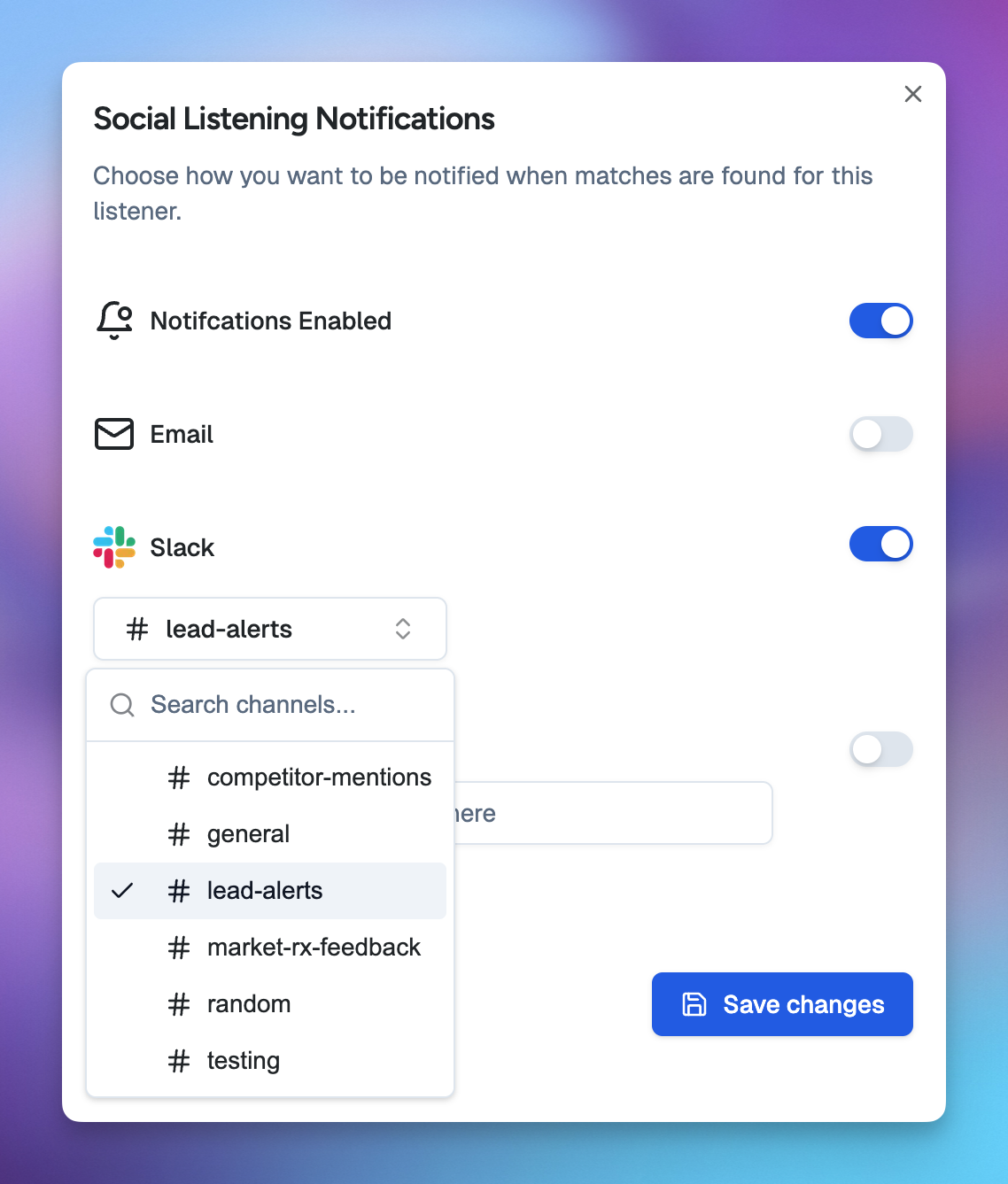 Routing mentions to different Slack Channels
