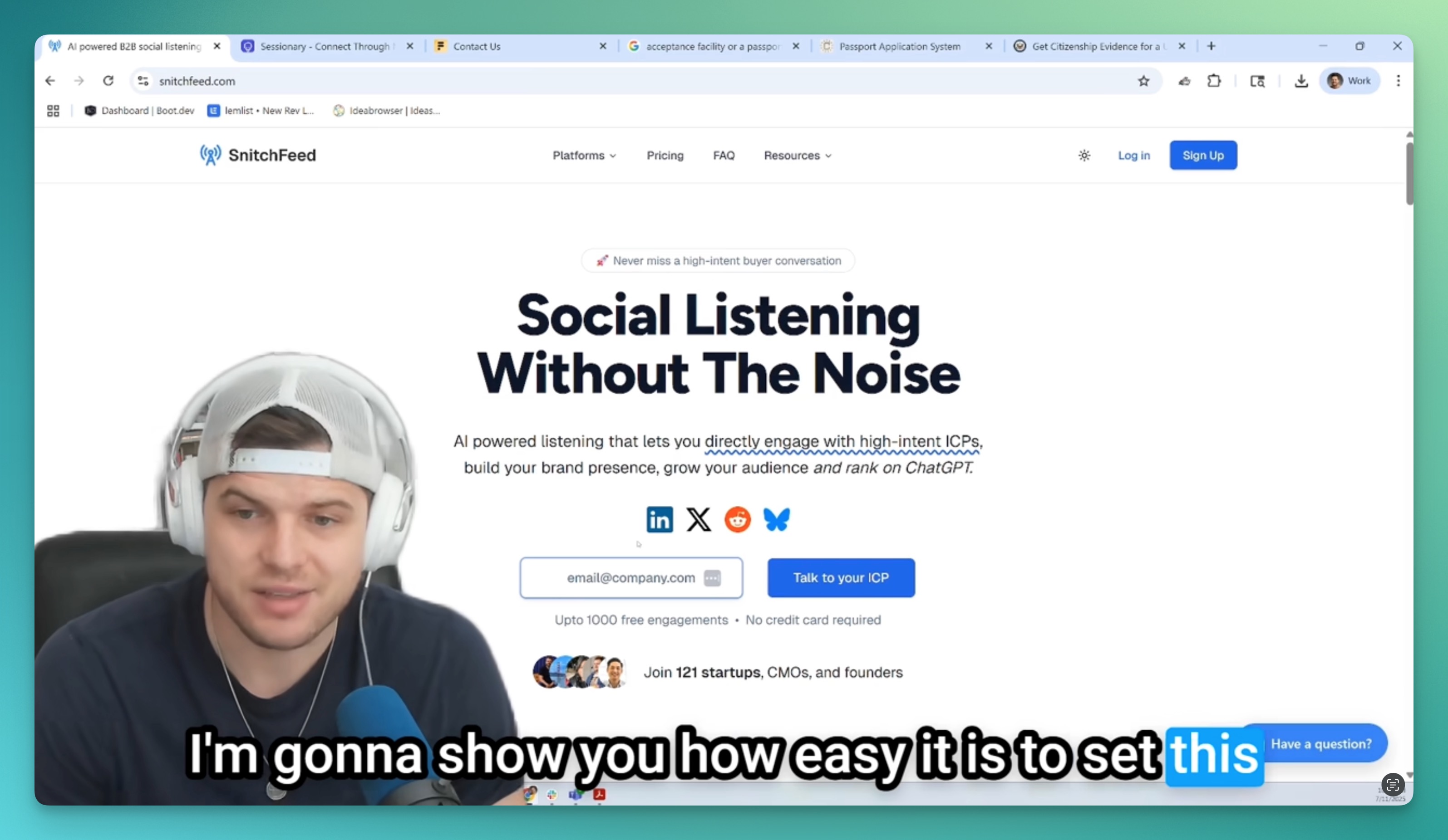 Patrick Smith singing praise of SnitchFeed
